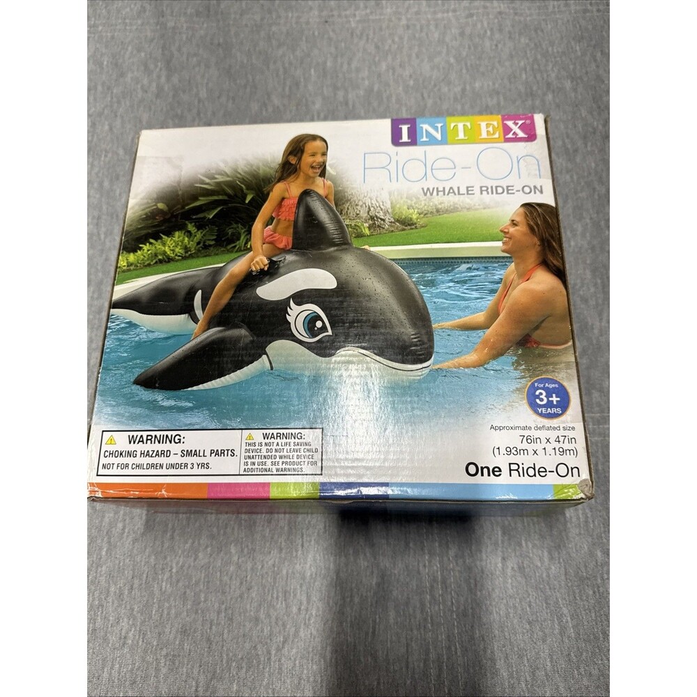 New Intex The Wet Set Inflatable Pool Whale Ride-on Rare 2014 "Painted" Whale 3+